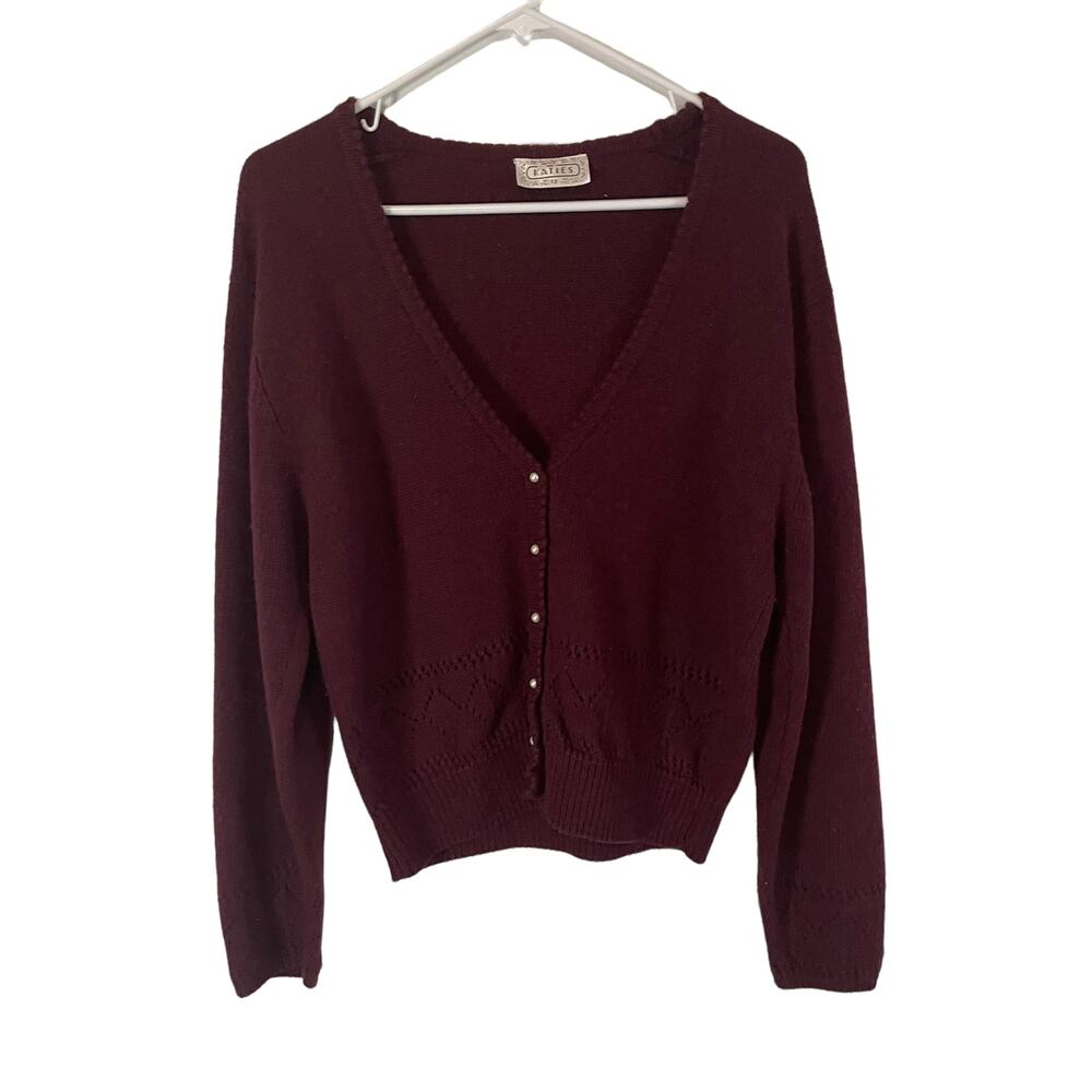 Katies Vintage Lambswool Angora Red Babydoll Sweater Coquette Whimsigoth Fairy‎